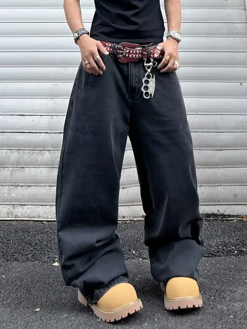 00s vintage black wide slacks c-boy y2k Y2k Black Pants - Etsy