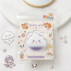 Cute Cloud Phone Grip Holder Kawaii Happy Smiling Expanding Stand Aesthetic Pastel Phone Accessories Gift for Her Teen Girls Women