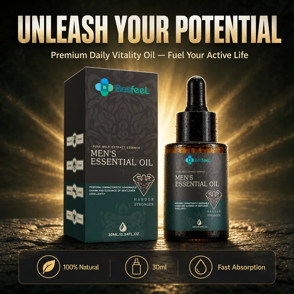 G-BesfeeL Men’s Vigor & Strength Essential Oil  - Active Formula for Muscle Massage & Peak Vigor