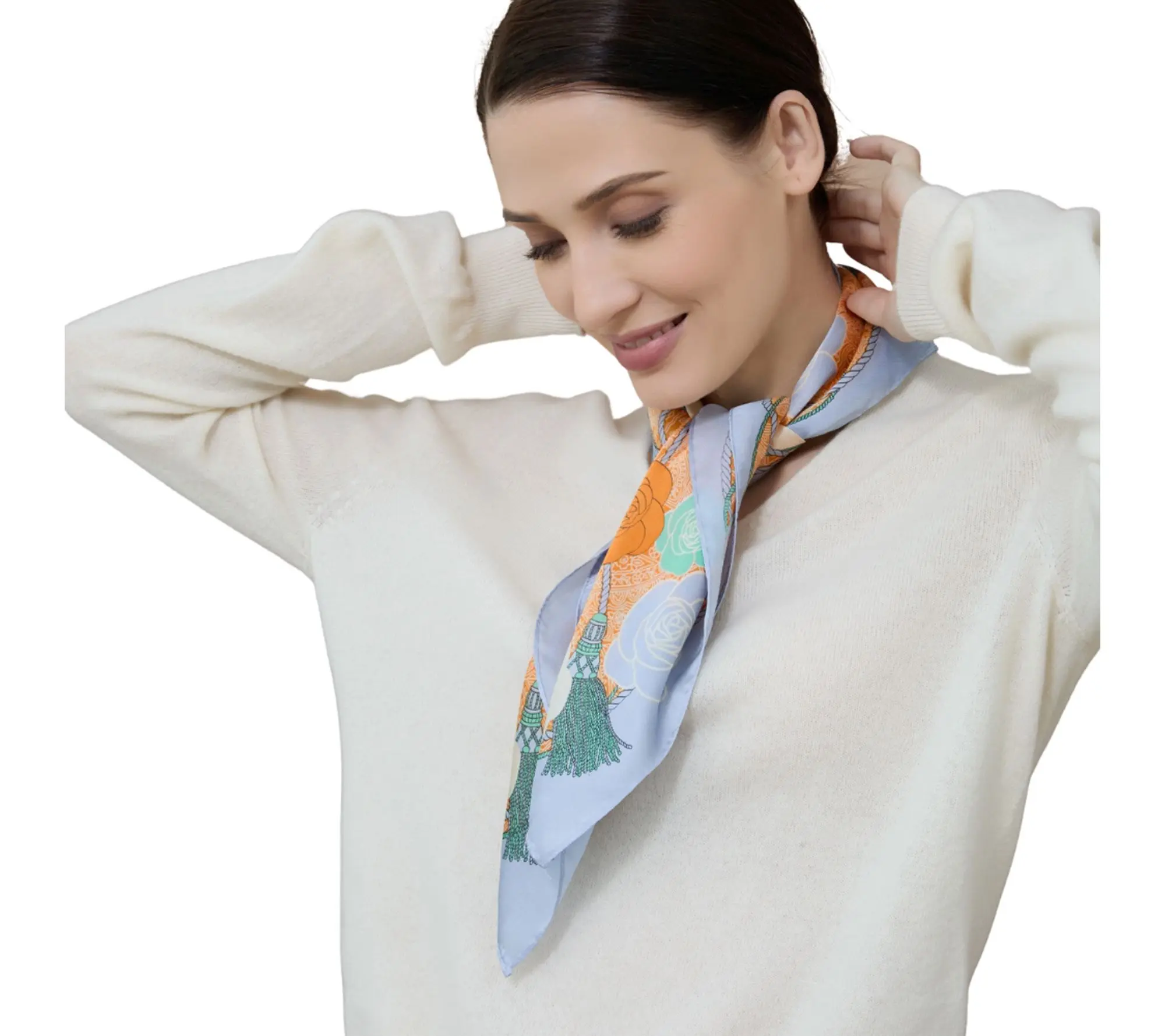Youzey The Calia Satin Silk Lightweight Scarf 27" x 27"