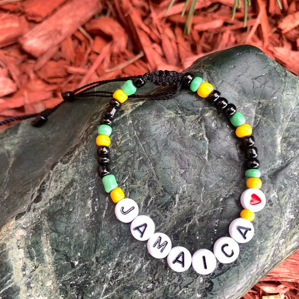 Unisex Handmade Jamaica Name Bracelet