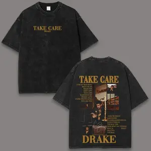 Drake “Take Care” Acid Washed T-Shirt & Tanktop – Y2K Retro Vintage rap Music Graphic Tee, Oversized Unisex Soft Cotton Streetwear, Fan Lover Gift OT7 LP3