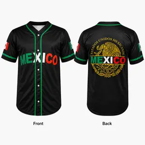 Black Mexico Baseball Jersey Button Down Shirt for Men Women, Mexican Flag Short Sleeve Fan Jersey, Casual Cinco de Mayo Mexico Outfit,Available in 5 Colors, Sizes S–5XL,clothes,outfits,men's wear,men fashion,summer men clothes,fashion men clothes
