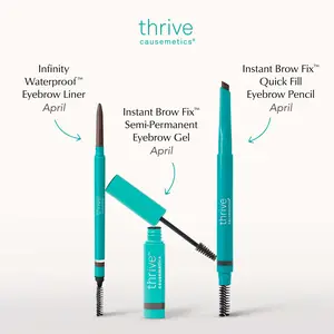 Thrive Causemetics - Brow Match Bundle 3-Piece Brow Match Set – Infinity Waterproof Eyebrow Liner, Instant Brow Fix Pencil & Instant Brow Fix Semi-permanent Gel Clean Makeup for the Perfect Eye Routine