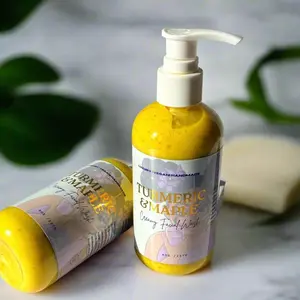 PALZSKIIN Turmeric & Maple Creamy Facial Wash 8oz Gentle Daily Cleanser for All Skin Types Hydrating & Brightening Moisturizer