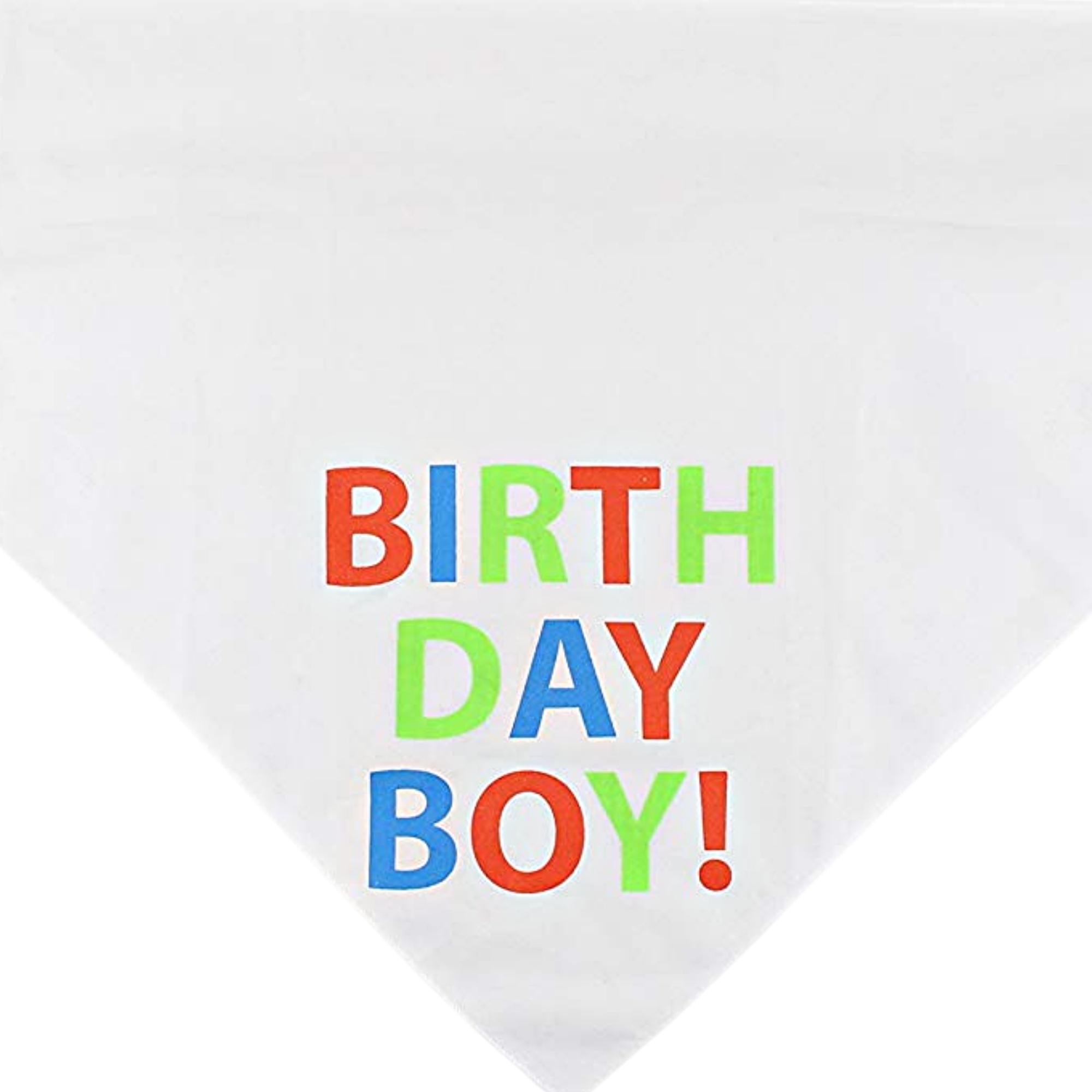 Midlee Birthday Boy Dog Bandana Large Adjustable Tie-On Pet Accessory for Dogs Cats Fun Stylish Party Print Fits Up to 20" Neckline Midlee Birthday Boy Dog Bandana Large Adjustable Tie-On Pet Accessory for Dogs Cats Fun Stylish Party Print Fits Up to 20" Neckline