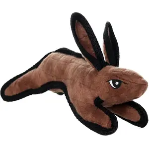 Tuffy's Rutabaga The Rabbit JR Plush Toy in Brown with Black Features and Soft Fabric
