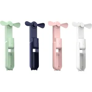 3-in-1 Handheld Mini Fan - Portable USB Rechargeable, Pocket Fan with Power Bank & Flashlight