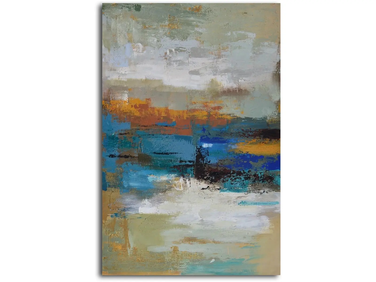 32 x 48 in. Winter Colors Through Tears Hand Painted Canvas Art