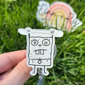 Cartoon Doodle with Scalpel- Healthcare badge reel, RN, MD, OR Surgeon, Surgical Tech, healthcare work accessory