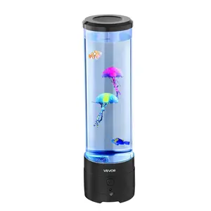 VEVOR Sensory Bubble Tube Lamp, 16 Color Changing Light Effects, Water Fish Lamp with Built-in Bluetooth Speaker & White Noise, Fake Aquarium Tank Night Light for Bedroom Living Room Home DecorSummervibes