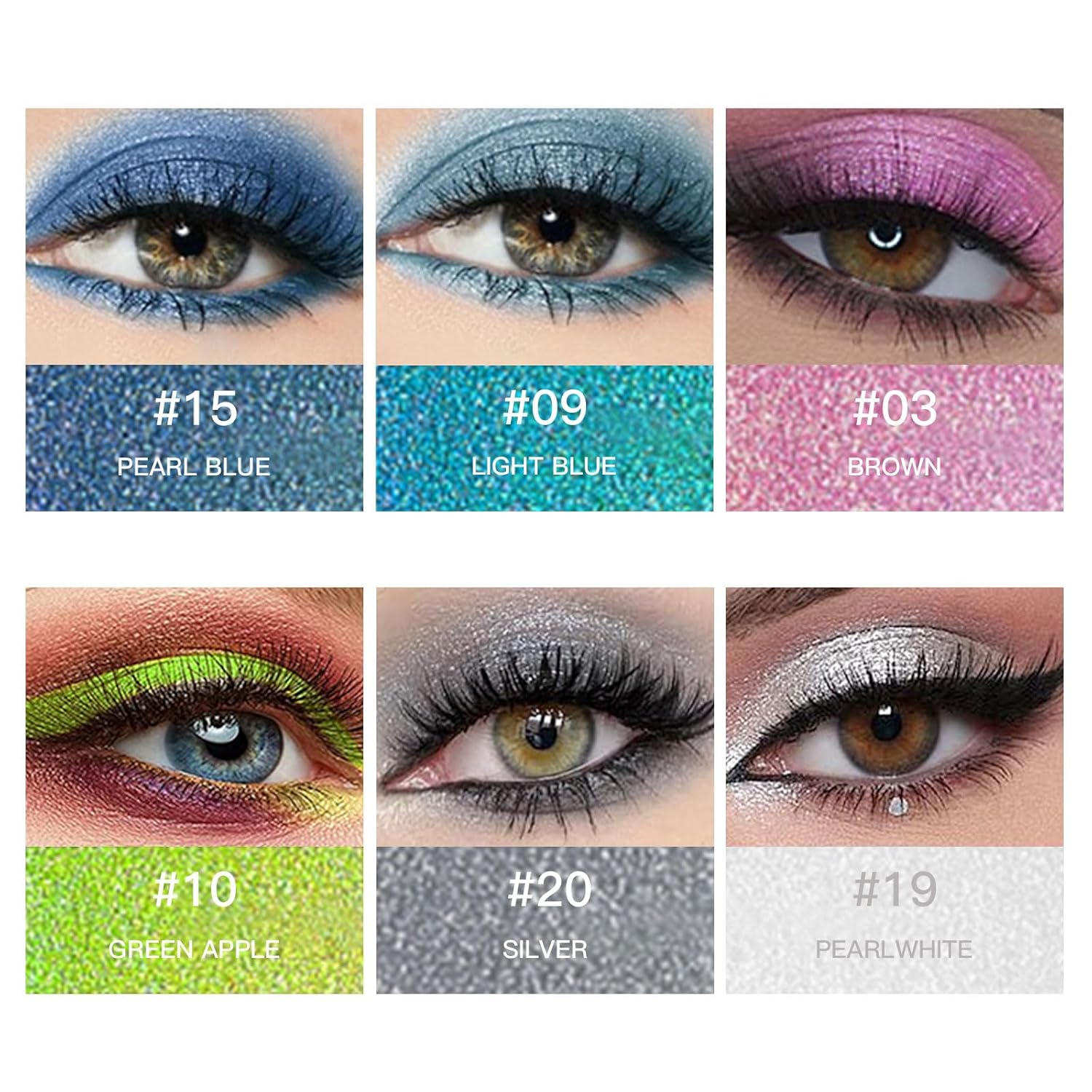 12 PCS Colorful Eyeliner Pencils Set, 2026 New Colored Metal Pearlescent Eyeliners , Smudge-Proof Colored Gel Liners for Women special gift