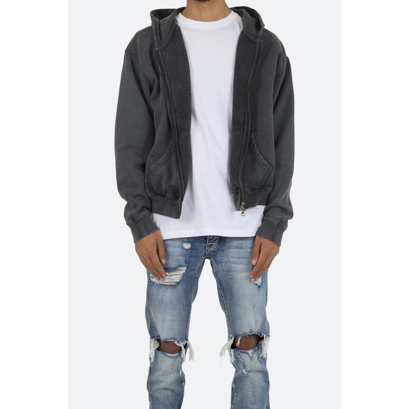 mnml Basic Zip Up Hoodie - Vintage Black