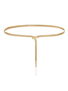 Ettika Wrap & Clip Dual-Wear Waist and Necklace Chain Steel Gold Tone Plated 42 Inch Total Length China Made Waistbeads