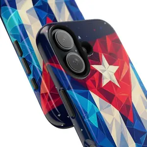 Cuban Flag Tough Phone Case Shockproof, Vintage Havana Cuba Republic Design, Heavy Duty Protection Phone Cover for iPhone 11 12 13 14 15 16 17 Pro Max Plus