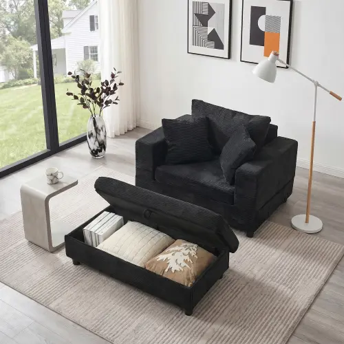 Black + Corduroy + 1 Seat + Primary Living Space-1