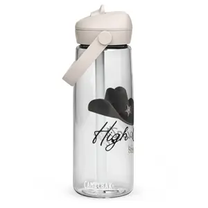 Flip straw water bottle