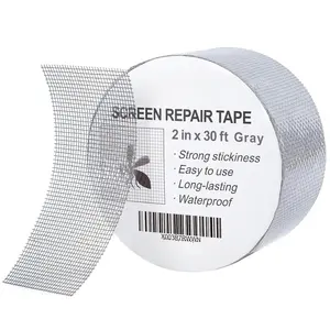 Grey Window Screen Repair Tape, 2IN X 30FT (360IN) Screen Repair Kit for Windows or Doors,  Adhesive Patch Kit Fiberglass Mesh Tape
