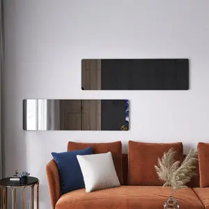 ANWICK Wall Mount Mirror Set of 2.MDF Mirror Wall Mount at Horizontal & Vertical hanging cabinet  upgrade Living Room Decor