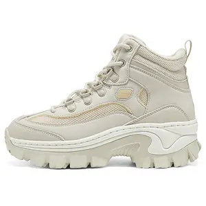 Skechers HI-RYZE Women's High-Top Casual Sneakers with Comfort, Breathability, and Height Boost in Beige Trending Shoes, House White Official Shoes to Get / Maison Mihara Verifiable, with credentials and supporting global authentication