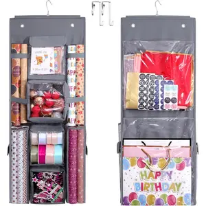 Wrapping Paper Storage, 40x16 inch Double-Sided  Wrap Organizer Christmas Wrapper Paper Container, Heavy Duty Oxford Bag  Holder