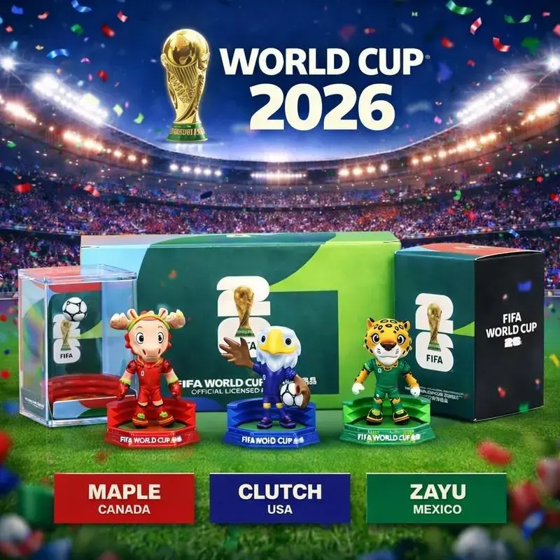 Official FIFA World Cup 2026 Mascot Figures Set - USA Canada Mexico Soccer Collectibles - Maple Clutch Zayu 3Pcs Set