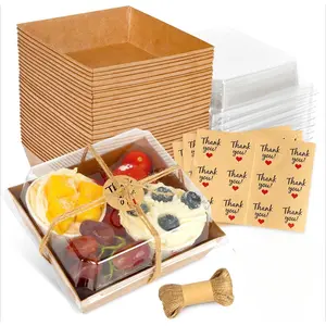 50Pcs Small Charcuterie Boxes with Clear Lids - Paper Mini Charcuterie Boxes To Go, Disposable Food Container with Lid, Dessert Boxes for Sandwich, Cookie, Sushi, Cake Slice, and Strawberries (5inch) - Tools & Hardware.