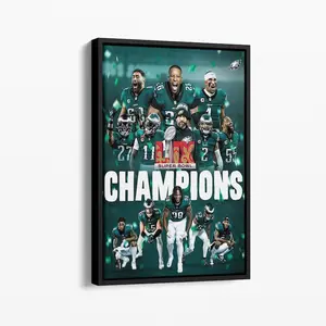[SALE UP TO 35%] Philadelphia Eagles Super Bowl LIX Champions ? Football Wall Art, Canvas Print, Eagles Fan Gift, Home Decor  (No Frame)