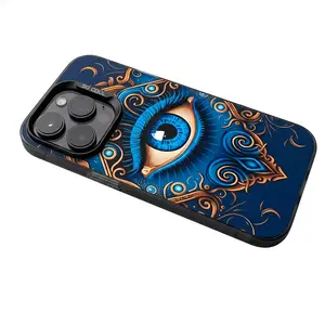 Vintage Totem Eye Pattern Phone Case for iPhone 17 16 Pro 15 Pro Max 14 Pro, Luxury High-End Aesthetic Protective Cover