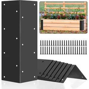 8 Pack Raised Beds Corner Brackets | Raised Garden Bed Brackets with Screws | Suits for Wood Fits 20"-24" Bed | 11" x 3" x 3" for Vegetable Planter Garden