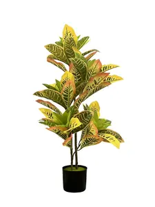 Bird of Paradise 36-inch artificial croton potted plants-UV-resistant artificial potted plants, low-maintenance realistic indoor and outdoor decoration for home, office, front porch, patio outdoor artificial plants, pruning plants.