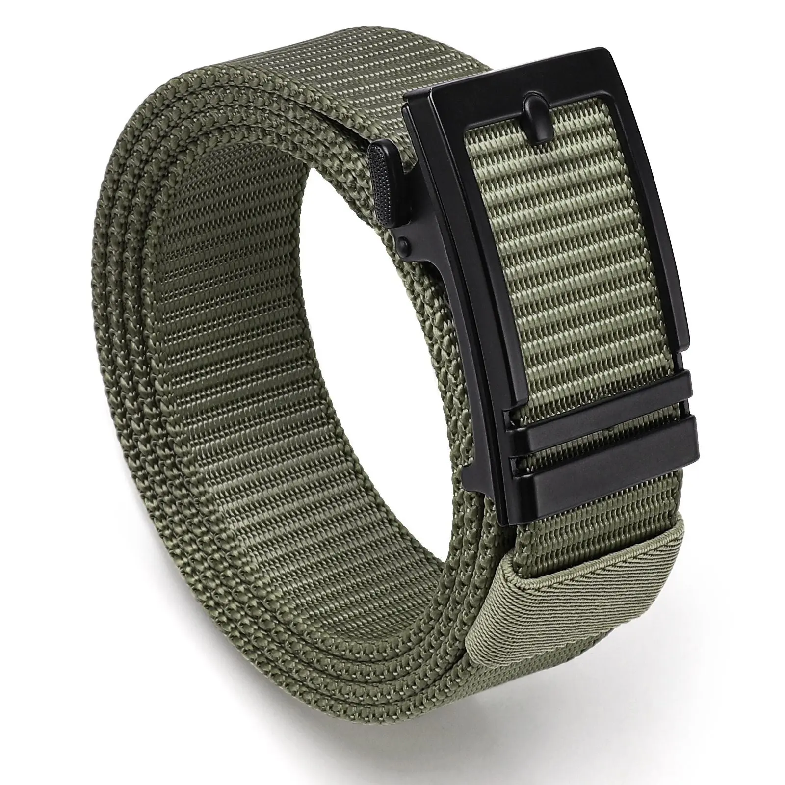 Nylon Ratchet Belt Golf Belt Cobra Buckle with Automatic Slide Buckle