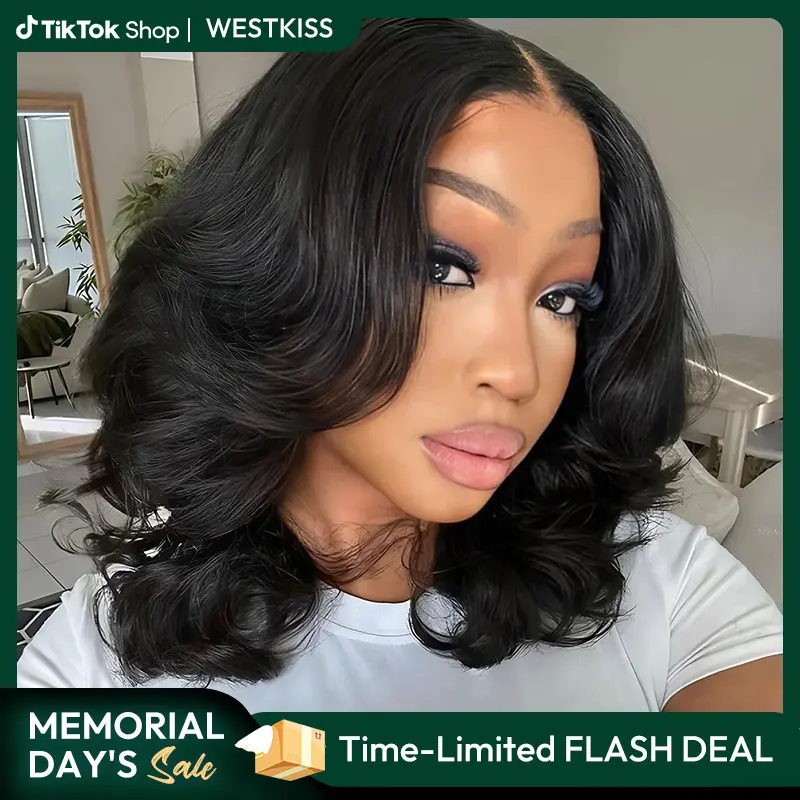 West Kiss Middle Part Glueless Lace Front Short Bob Wig Body  display picture 1