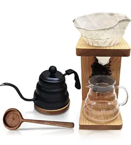 Wood Pour Over Coffee Makers Set- Full Set