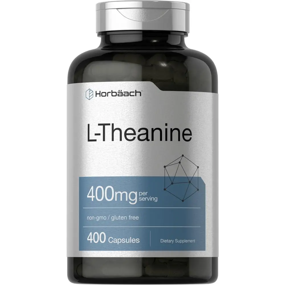 Horbäach L-Theanine 400mg | 400 Capsules | High Potency Supplement | Non-GMO & Gluten Free Horbäach L-Theanine 400mg | 400 Capsules | High Potency Supplement | Non-GMO & Gluten Free