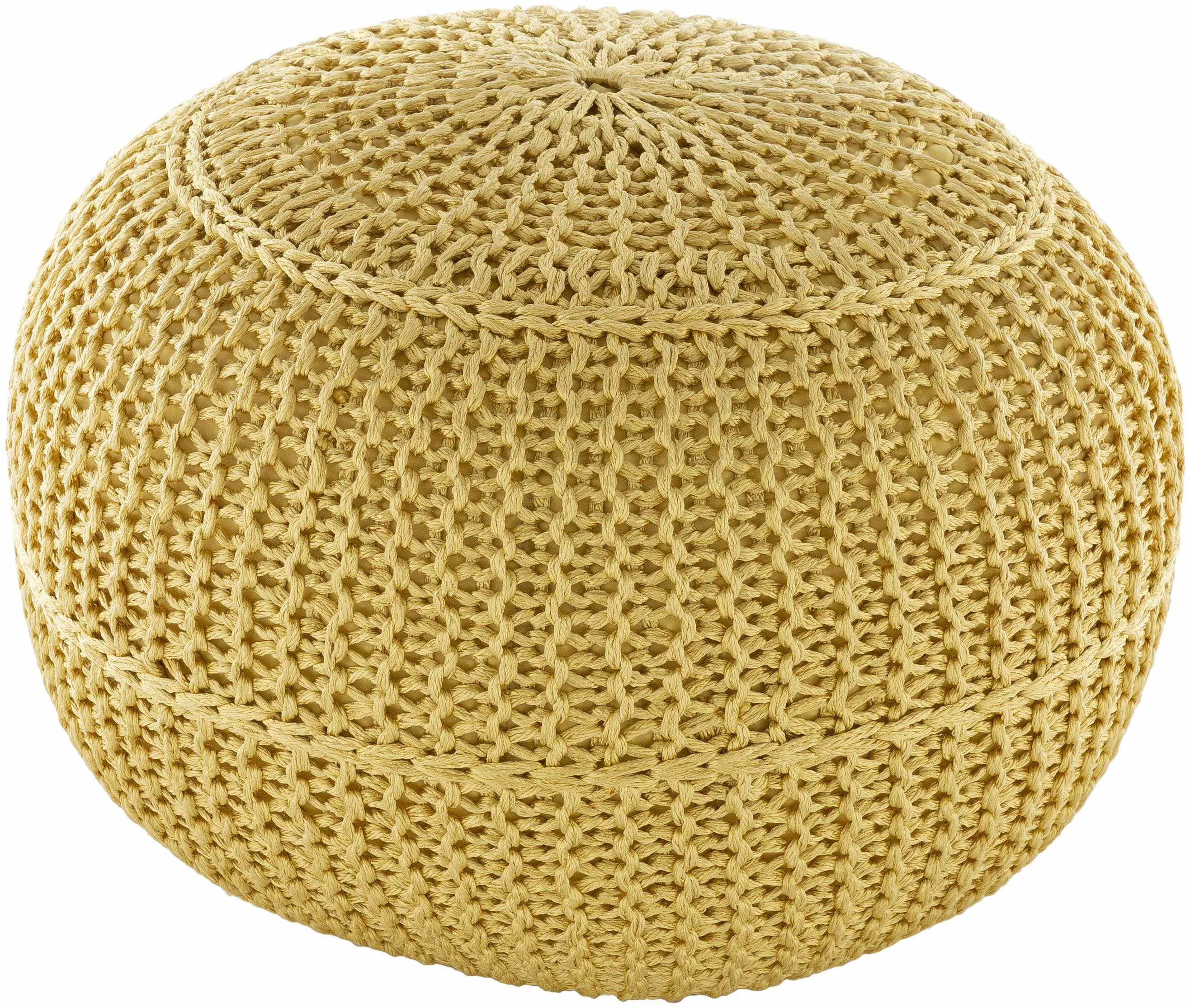 Mark&Day Pulkau Modern Butter Knitted Pouf