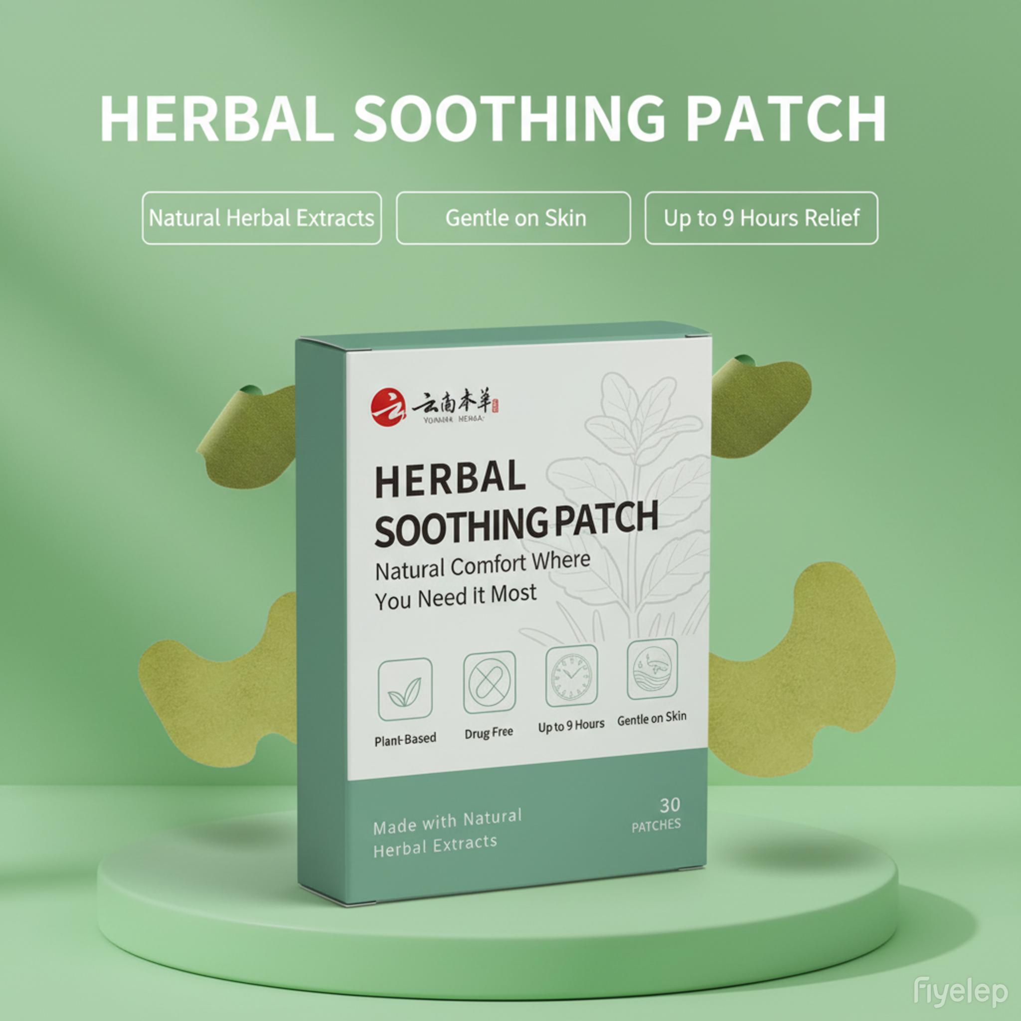 30-Pack Pain Relief Herbal Patches for Knee, Neck & Back | Fast Warm Therapy for Arthritis, Joint Stiffness & Muscle Pain | Long-Lasting Lumbar Spine Support | Easy Apply, No Mess, Ideal for Home, Work & Travel