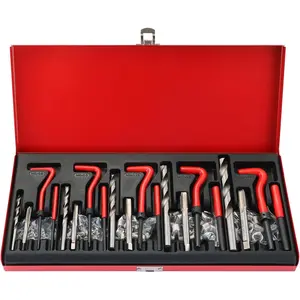 131- Metric Helicoil Thread Repair Kit | 131 count Thread Repair Kit HSS Drill Helicoil Repair Kit Metric M5 M6 M8 M10 M12 HSS Drill Thread Insert Repair Tool