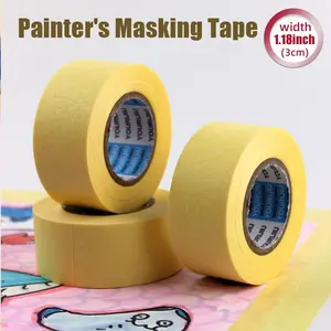 20m Long Masking Tape, Adhesive Tape, Masking Film for Home Renovation Paint Edge Painting, High Temperature Resistant Auto Spray Paint Protection, DIY Craft No Residue, Art Masking Tape
