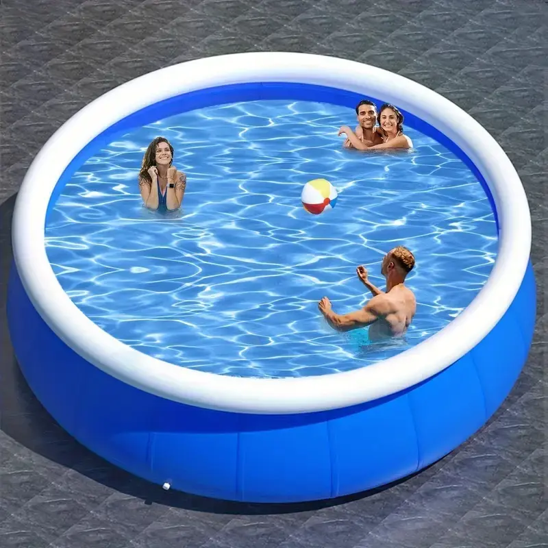 Butterfly Inflatable Swimming Pool 12ft Round Family Size| Heavy Duty Triple-Layer PVC with Rapid Inflation Valves| 30" Deep Backyard Pool w/ Coil Mesh Reinforcement  outdoor large inflatable swimming pool