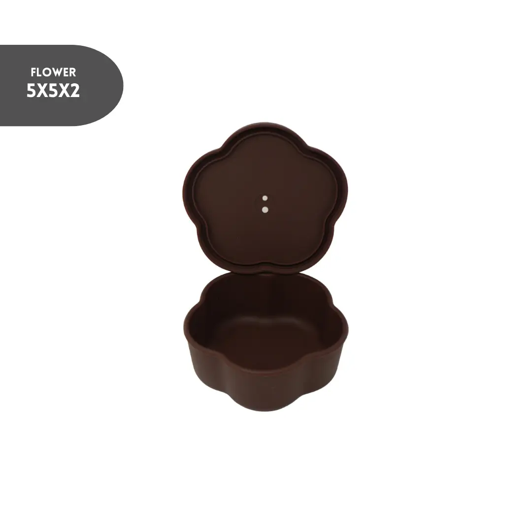 The Dearest Grey Flower Silicone Leakproof Bento Box - Snack & Meal Prep Container