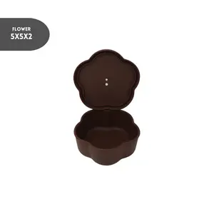 The Dearest Grey Flower Silicone Leakproof Bento Box - Snack & Meal Prep Container