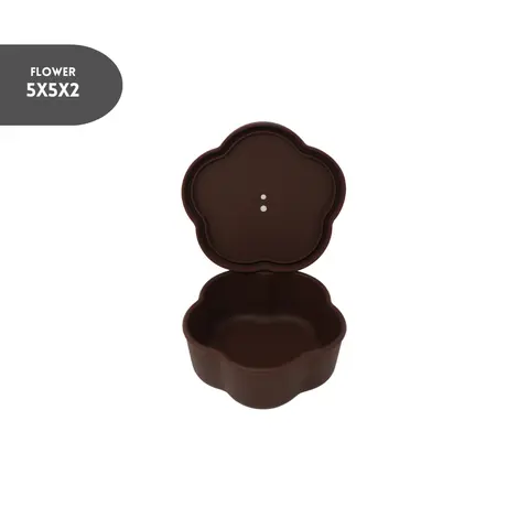 The Dearest Grey Flower Silicone Leakproof Bento Box - Snack & Meal Prep Container