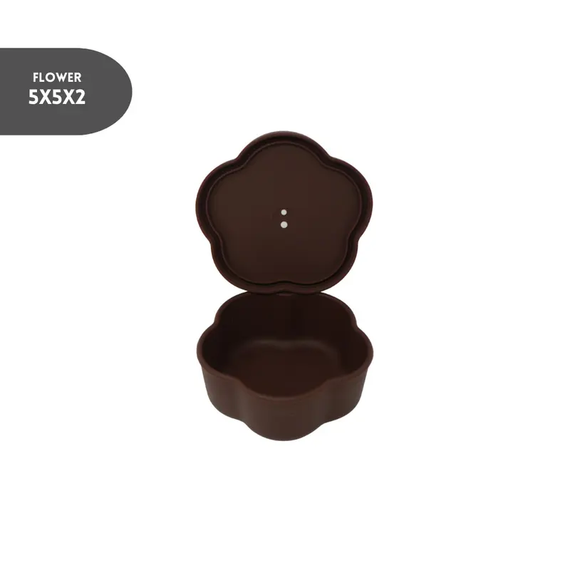 The Dearest Grey Flower Silicone Leakproof Bento Box - Snack & Meal Prep Container