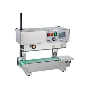 fathersdaygift VEVOR Continuous Bag Band Sealing Machine, 0.24-0.47 in/6-12 mm Seal Width, Vertical Band Sealer Machine with Digital Temperature Control, Stainless Steel Bag Sealer for 0.02-0.8 mm Plastic Bags Films