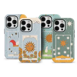 Tarot Card Tough Phone Case, Fool Sun Moon Star Tarot Phone Case, Gift for her, Vintage, Retro Case, Protective for iPhone 17 Pro Max 17 Air 17Pro 16 15 14 13 12 11 Pro Max Durable Smartphone