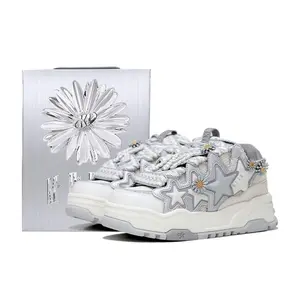 Star Bread Thick Sole Casual Sports  Daily Street Fashion Breathable Unisex  Personality  Running Training Type shoes Trainer black shoes si  eun  shoes zapatos