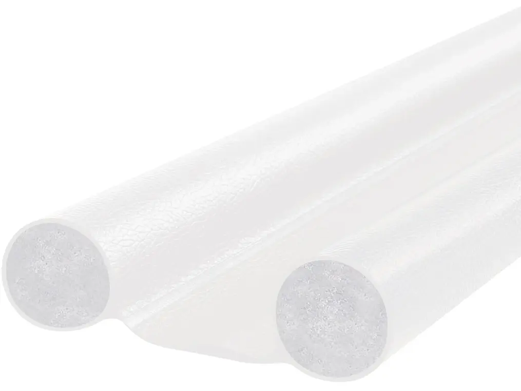 96cm PU Leather Door Draft Stopper Under Door Seal Strip, Soundproof Windproof Dust & Noise Blocker, Energy Saving Door Bottom Weather Stripping, White
