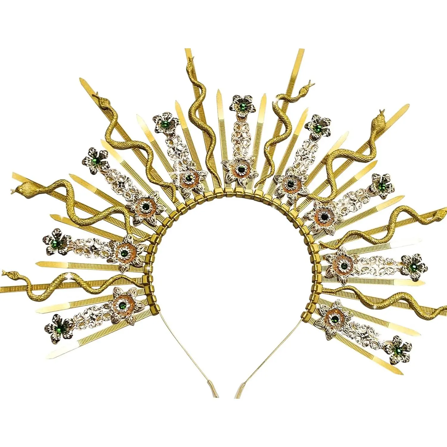Luxury Medusa Snake Headband, Festive Halloween Costume Accessory for Party Hats, Masks & Home Supplies
