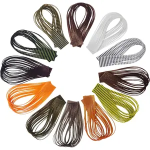 24PCS 12Colors Silicone Rubber Legs Silicone Skirts for Fly Tying Lure Making Supplies Materials